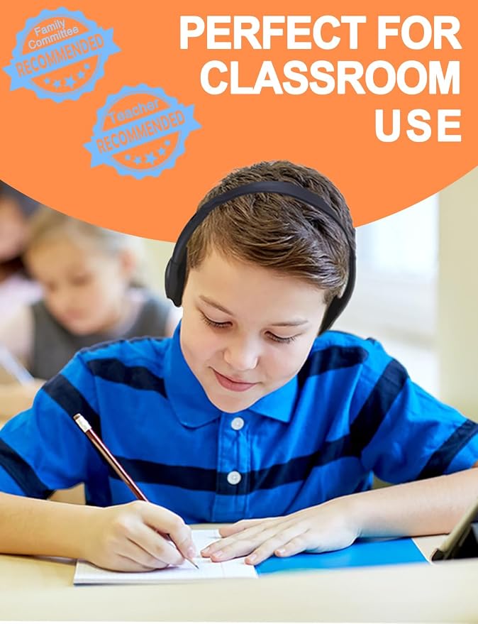 100 Pack Classroom Headphones Bulk for Students Kids Schools, Wholesale Wired Multi Color 3.5mm On Ear Class Set Headphones for Library Chromebook Laptop PC Computer