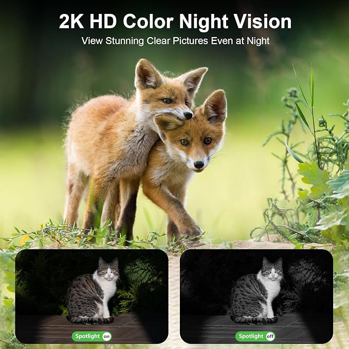 4G LTE Cellular Solar Security Camera Wireless Outdoor, Free Cloud Storage, No WiFi Security Camera, Off Grid 2K Color Night Vision, 360° Live View, Built-in SIM Card for Barn Farm Jobsite (2 PCS)