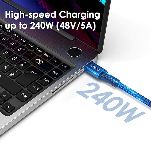 Thunderbolt 4 Cable 10FT Compatible, 240W, 40Gbps, 8K 60Hz, 4K 144Hz USB 4 USB C Cable for MacBook Pro/Air, SSD, Dell XPS HP, iPhone 17, SSD, Mac mini M4 Pro