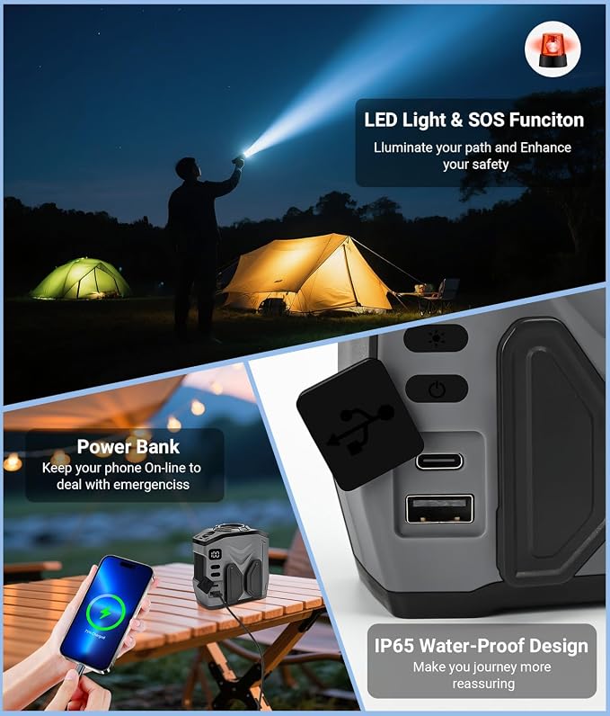 20000RPM Wearable Waist Clip Fan, 10000mAh 40H Long Lasting Brushless Motor, Hands-Free Cooling Fan For Jobsite Camping