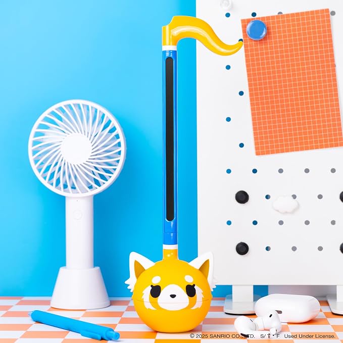 Otamatone Classic Aggretsuko Happy Sweet [Officially Licensed Sanrio] Japanese Character Electronic Musical Instrument Portable Synthesizer from Japan Maywa Denki for Children Kids and Adults Gift