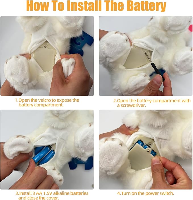 CU-MATE Interactive Dog Stuffed Animal Electronic Plush Pomeranian Simulation Puppy Realistic Toy Like-Real Robotic Nodding Barking Wagging Tail Present Pet for Toddler Boys