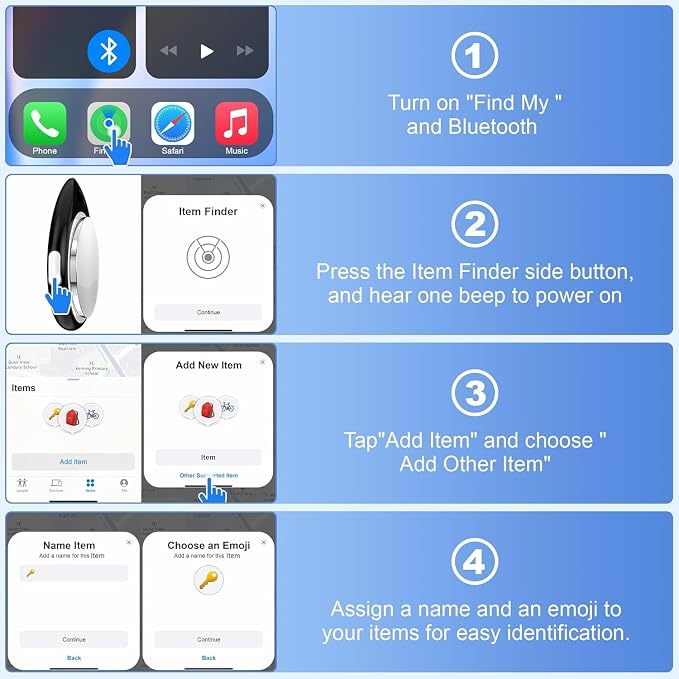 4 Pack Tracker Tags [Apple MFi Certified] Bluetooth Air Tracker Pair with Apple Find My (iOS Only) Smart Tracking Tags Keys Finder Item Locator Worldwide Tracker for Pets (4Pcs/Black)