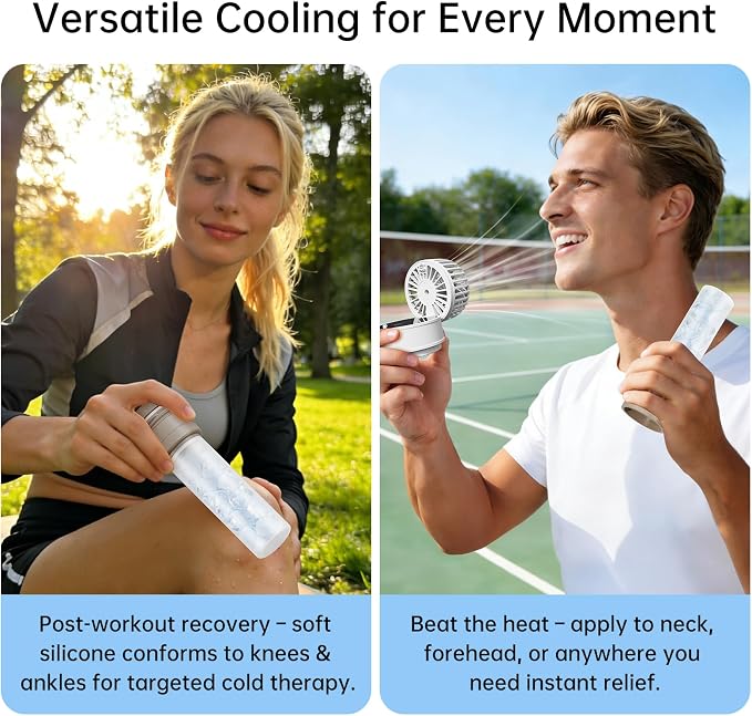 2-in-1 Handheld Fan & Ice Therapy Cup, 7000 RPM Cooling Fan with Long-Lasting Cold Retention, Personal Fan & Reusable Cold Compress for Sports Recovery & Heat Relief, Argentina Theme