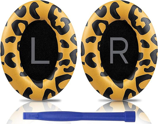 SOULWIT Earpads Replacement for Bose QuietComfort 45 (QC45)/QuietComfort SE (QC SE)/Quiet Comfort Wireless Over-Ear Headphones, Ear Pads Cushions with Softer Protein Leather - Tiger Stripes