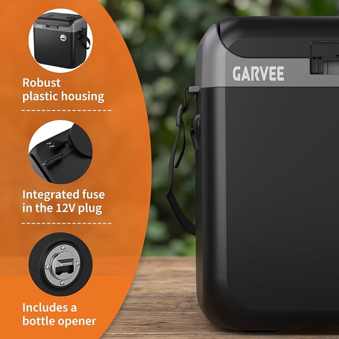 Garvee Electric Cooler & Warmer with Handle | 30 L Portable Thermoelectric Fridge for Vehicles & Trucks| 110V AC Home Power Cord & 12V Car Adapter for Camping, Travel & Picnics