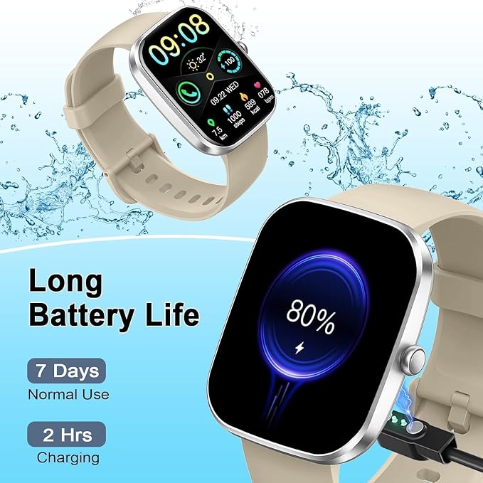 Soudorv Smart Watch(Answer/Make Call), 1.91" Smartwatch for Men Women, 2026 New Fitness Watch with 110+ Sport Modes, Fitness Activity Tracke with Pedometer/Sleep, Silver-Beige