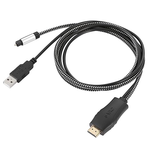 192KHz HDMI eARC/ARC to Optical Audio Converter for TV to Soundbar, Plug & Play 3.4ft/1.05m eARC to Optical Cable Audio Extractor Adapter Splitter for Sound System Home Theater Support Dolby/DTS 5.1