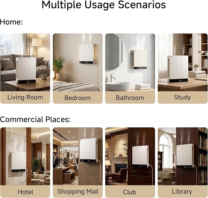 Smart Waterless Essential Oil Diffuser - Aromatherapy Scent Machine for Home & Office, Xiaomi Home APP, Remote Control, Dual Chambers/Nozzles, 2×230ml Oils, Hotel Collection, Wall/Desktop