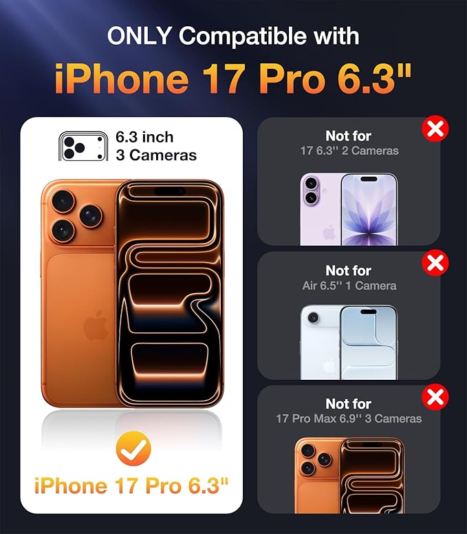 Diaclara Magnetic Designed for iPhone 17 Pro Case Full Body Bumper,[Compatible with MagSafe] Military Drop Proof Cover with Built-in Touch Sensitive Anti-Scratch Screen Protector, Grey Titanium