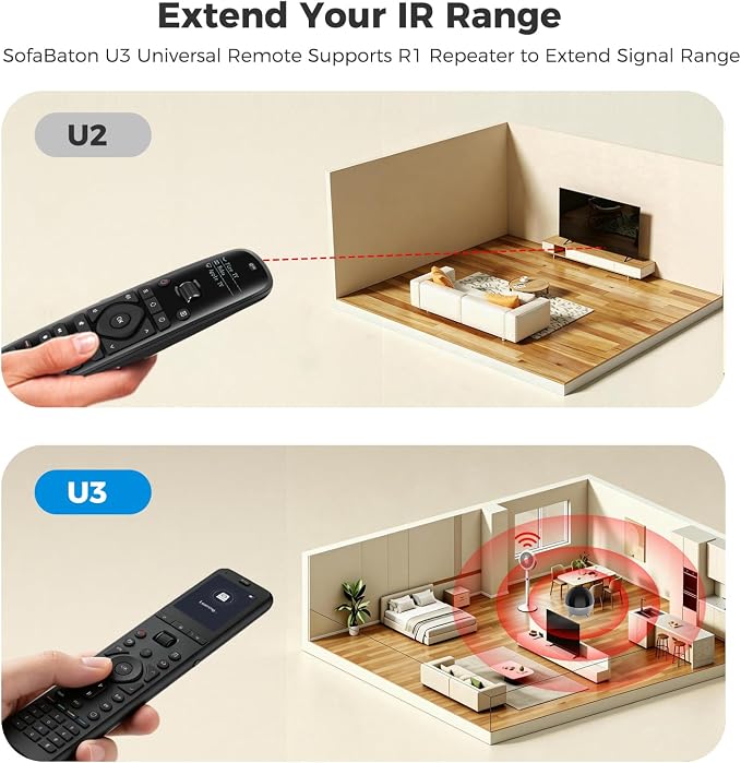 SofaBaton U3 Universal Remote with One Touch Macros, All in One Universal Remote Control with Customize App, Compatible with IR/Bluetooth/RF Devices,Work with Google Voice Devices