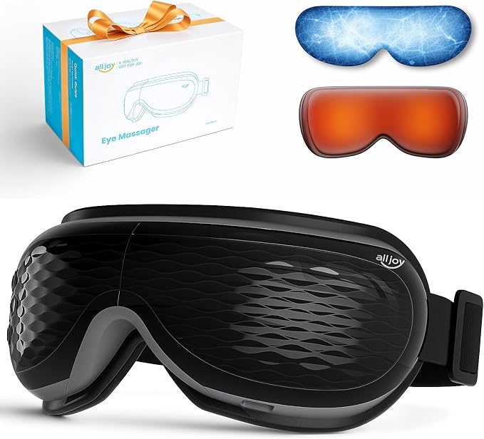 ALLJOY Eye Massager with Heat and Cooling, Lightweight Eye Massager with Removable Gel Mask, Birthday Gifts for Women Men Her Him Eye Care Devices for Migraine, Reduce Dry Eyes