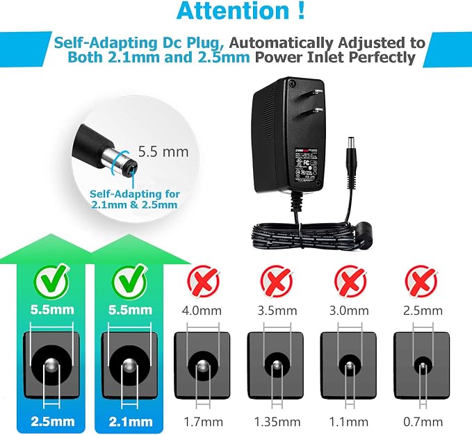 Chanzon 12V 2A UL Listed 24W AC DC Switching Power Supply Adapter (Input 100-240V, Output 12 Volt 2 Amp 24 Watt 6Ft Cord) Wall Wart Transformer Charger for DC12V CCTV Camera LED Strip Light (2-Pack)