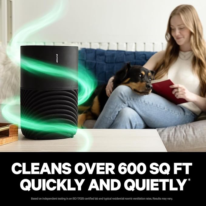 PuroAir 130i Smart Air Purifiers for Home Pets Allergies - HEPA + CarbonTech Filter up to 500X Stronger - Cleans Air Fast - Quiet Sleep Mode, Small Room Air Purifiers for Bedroom, Baby, Office, Dorm