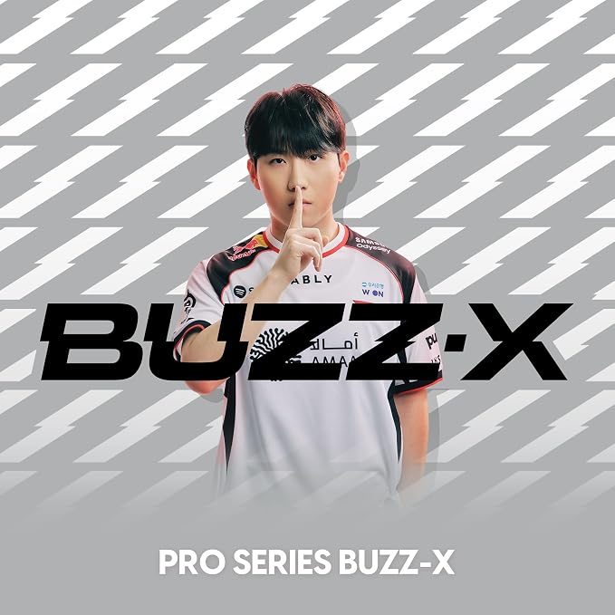 Pulsar Gaming Gears Pro Series Buzz-X Wireless Gaming Mouse 2.15 oz (61g), Optical Switch, 32000 DPI, 750 IPS, 8K Compatible (Medium, Moon Gray)