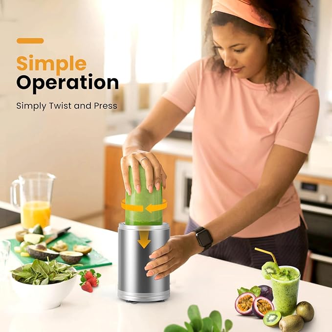 Smoothie Blender 1300W Blenders for Kitchen Portable Personal Blender for Shakes and Smoothies with 2 * 27Oz To-Go Cups & Lids Ice Crushing Smoothies Maker&Frozen Drinks Countertop Mixer Large