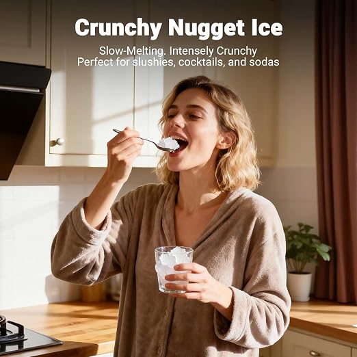 Countertop Nugget Ice Maker 33Lbs – Fast, Compact, and Convenient Crushed Ice for Home Use