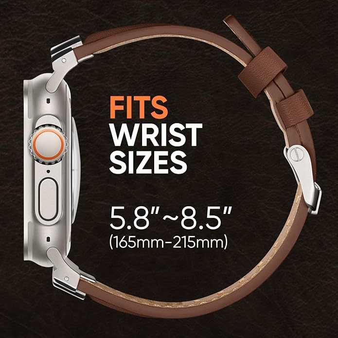 Suitisbest Leather Band Compatible for Apple Watch Ultra Band 49mm 46mm 45mm 44mm 42mm 41mm 40mm, Genuine Leather Replacement Strap for iWatch series 11 10 9 8 7 6 5 4 3 2 1, SE 3 2 1, Ultra 3 2 1