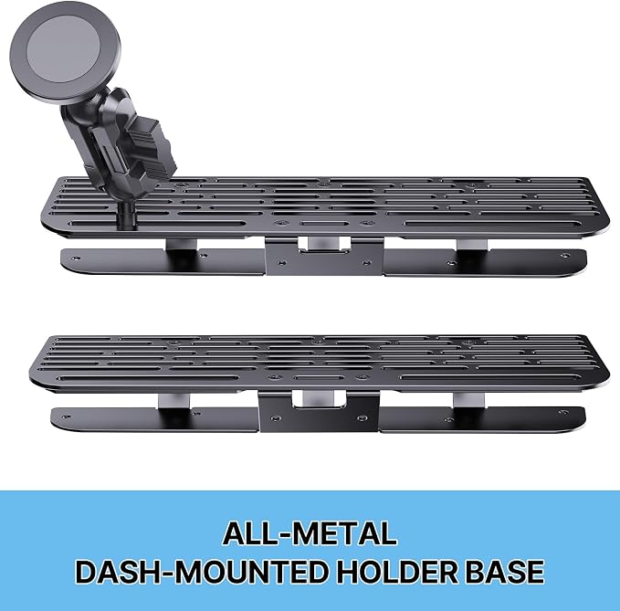 Stainless Steel Phone Mount for 2024+ Ford F150 Phone Holder with Magnetic Heads - All-Metal Shakeproof Dash Mount Install Super Stable - Ford F150 Phone Mount