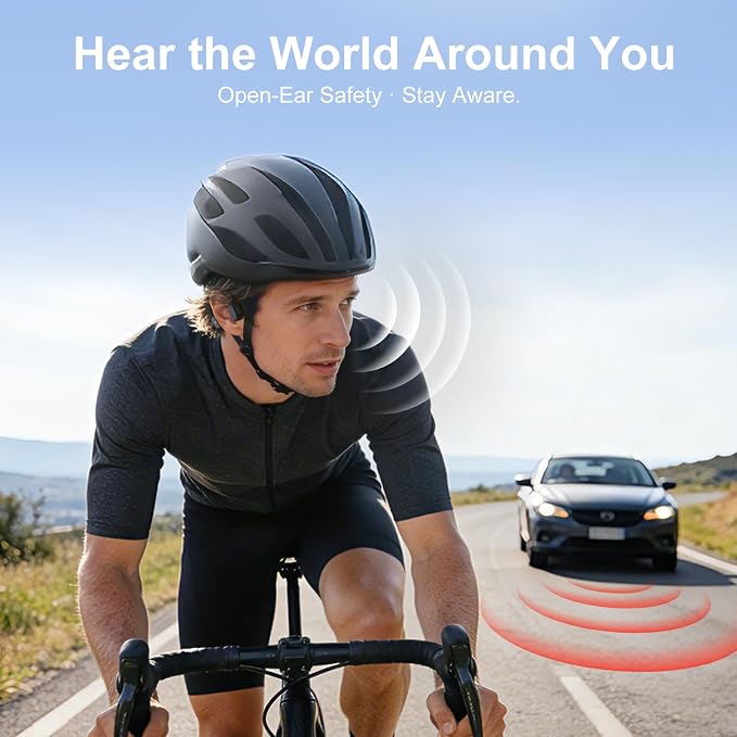 IFECCO Bone Conduction Headphones Bluetooth 6.0 - IP67 Waterproof Bone Conduction Headphones with Mic,Wireless Open Ear Earbuds for Running Gym Walking Cycling (Black)