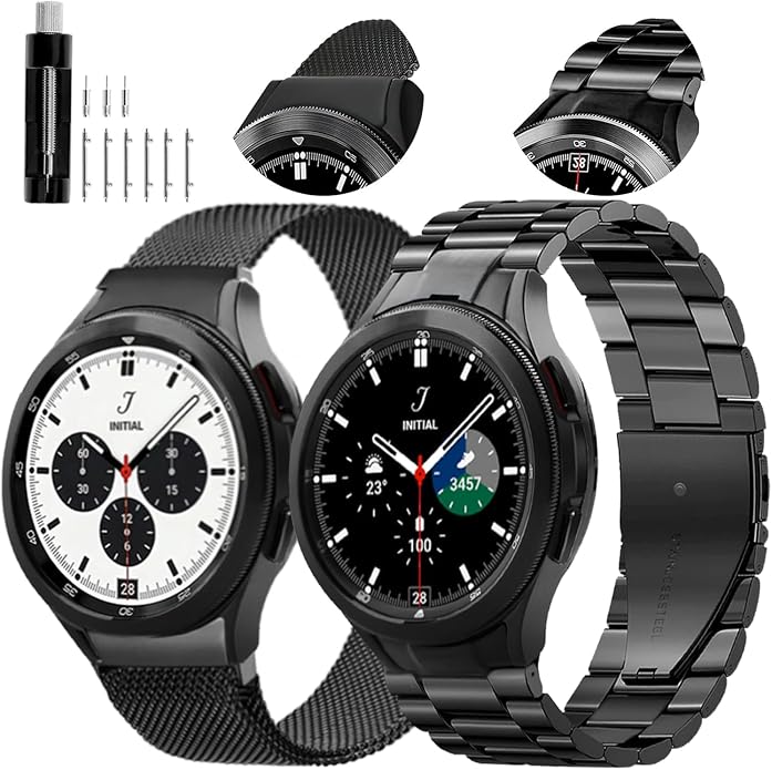 GOLDTOLUCK No Gap Stainless Steel Band Compatible with Samsung Galaxy Watch 8 7 6 5 4 Classic FE Pro Ultra 40mm 44mm 46mm 43mm 47mm 45mm 42mm Replacement Men Women Milanese Metal Elegant Casual