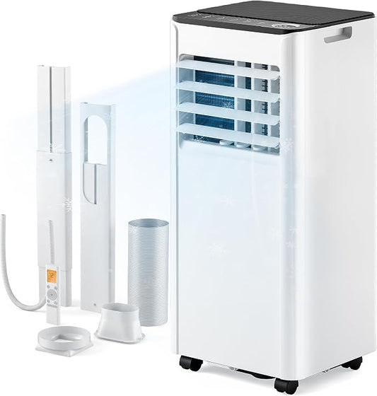 EUHOMY 10,000 BTU Portable Air Conditioner, 3-in-1 Portable AC Unit with Cools, Dehumidifier, Fan, 50 dB Sleep Mode, Cools 450 Sq.Ft. with 400 CFM Airflow, Installation Kit for Bedroom, Livingroom
