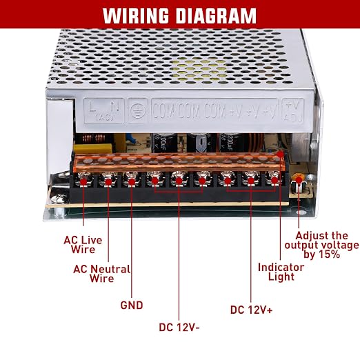 Nilight AC 110V/220V to DC 12V Voltage Converter 20A 240W Switching Power Supply Adapter Transformer Low Voltage Output LED Driver for LED Strip Light Radio CCTV Camera Security Video System