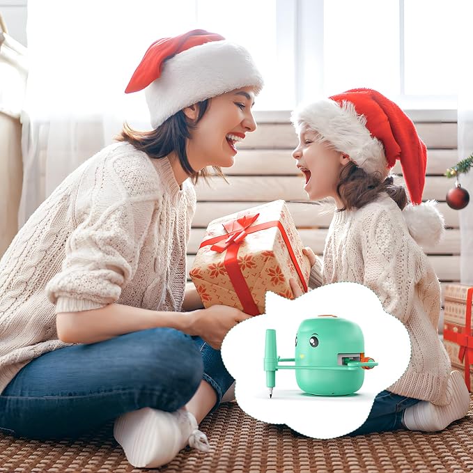 Interactive Educational Drawing Robot for Kids - Montessori Learning Toy with 150 Word Cards, Voice Interaction, Ages 5+ (Green)