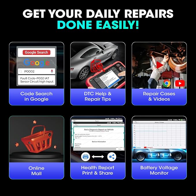 LAUNCH Scanner CRP129X Elite (Upgrade of CRP123X/129X), 12 Reset Scan Tool, Lifetime Free Update, FCA SGW Car Scanner, ABS SRS Transmission OBD2 Scanner, Check Engine Code Reader, AutoVIN,Battery Test