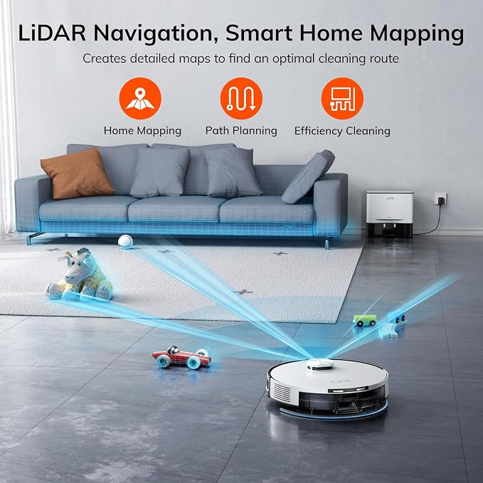 ILIFE A30 Pro Robot Vacuum and Mop Combo, Self Emptying Robot Vacuum Cleaner + A30 Pro Replacement Filters, 10 Pcs Included