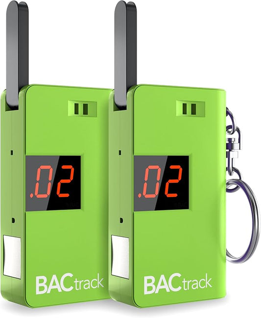 BACtrack Keychain Breathalyzer - Green (2 Pack) | Ultra-Portable Pocket Keyring Alcohol Tester for Personal Use