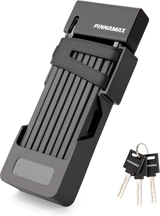 Foldable Bike Lock - Compact Folding Bicycle Lock with 3 Keys - Frame Mount Anti-Theft Locks for E-Bike, Motorcycle, Scooter, Bicycle, Door, Gate (PINN-828-120)