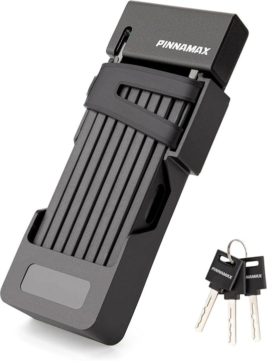 Foldable Bike Lock - Compact Folding Bicycle Lock with 3 Keys - Frame Mount Anti-Theft Locks for E-Bike, Motorcycle, Scooter, Bicycle, Door, Gate (PINN-828-120)