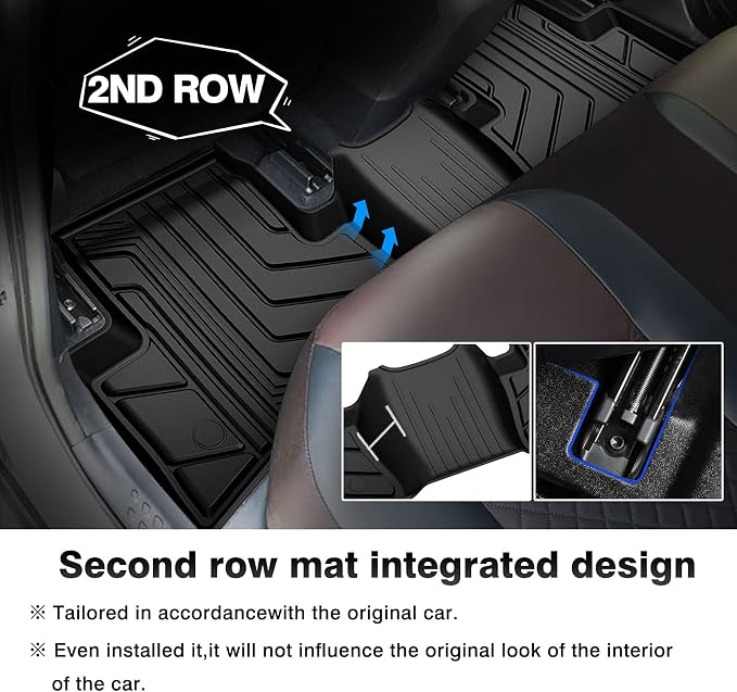 T TGBROS Floor Mats Custom Fit for Toyota CHR 2018-2023 All-Weather Floor Carpet Liners TPE 2 Row for CHR Accessories Non-Slip Heavy Duty Odorless Black