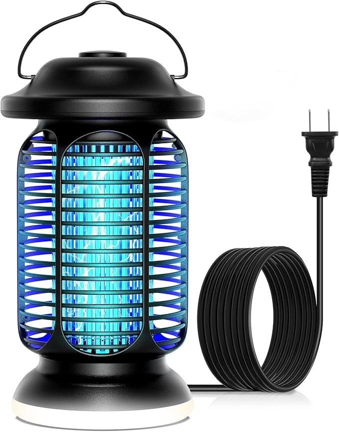 AMUFER Bug Zapper Outdoor & Indoor, Upgraded 18W Exclusive Blue-Violet Light with 2W LED Lamp, 100% Increase in Mosquito Control Effect, Coverage of 1/2-1 Acre, Fly Zapper for Patio, Backyard, Home