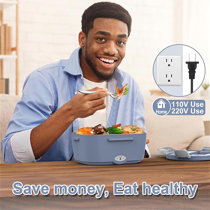 WisaKey Cordless Electric Lunch Box for Adults,APP Control Heated Lunch Box for Men Food Warmer Rechargeable Lunch Box 248℉ Timer Self Heating Lunch Box,5-sided Heated Lunchbox for Work