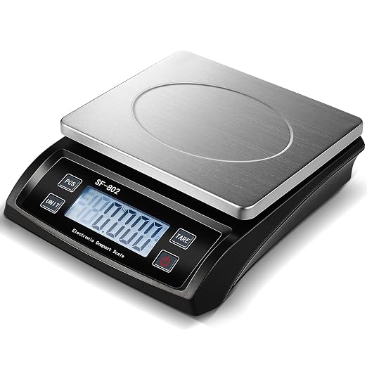 Copkim Large Digital Kitchen Scale 66LB 30kg Commercial Food Scale Stainless Bread Scale with LCD Display Commercial Weighing Devices for Baking Cooking(Black)