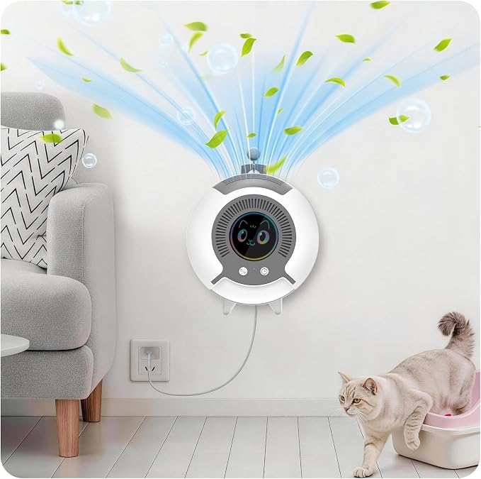 Water Ionic Air Purifier for Home Pets – Small Filterless Pet Odor Eliminator with USB-C, Air Ionizer for Cats&Dogs, Bedroom, Bathroom, Kitchen, Car, Quiet Continuous Air Purification, White