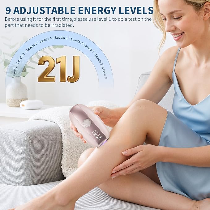 Laser Hair Removal IPL Hair Removal Device for Women & Men,Safe At-Home 5℃ Ice-Cooling,Painless & Long-Lasting Results,86% Less Hair In 3 Weeks for Full Body & Face,Bikini Line,Manual & Auto Mode