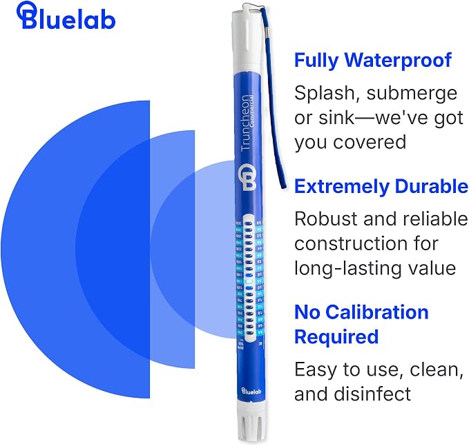 Bluelab TRUNCOMV2 Commercial Truncheon Nutrient Meter with Increased Measurement Range, Digital Conductivity (TDS, EC, ppm 500, ppm 700, CF) Tester in Water, Tool for Hydroponic System and Plant Grow