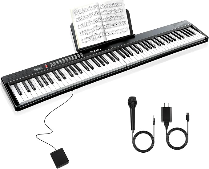 88 Key SEMI-Weighted Keyboard Piano For Beginners w/Teaching Mode | Corded Electric, MIDI, Bluetooth, 1000 Tones/Rhythms, 150 Demos, Sustain Pedal, Metronome, Sync, Chord, Dual Key, Key Drum