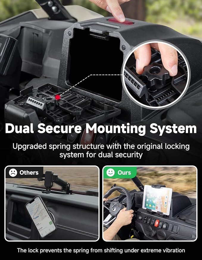 KEMIMOTO Tablet Mount Storage Box Electric Device GPS Mount | Compatible with 2023+ CFMOTO ZForce 950 Sport & Trail / ZForce 800 Trail G2 Phone Holder Adjustable Navigation Tablet Holder