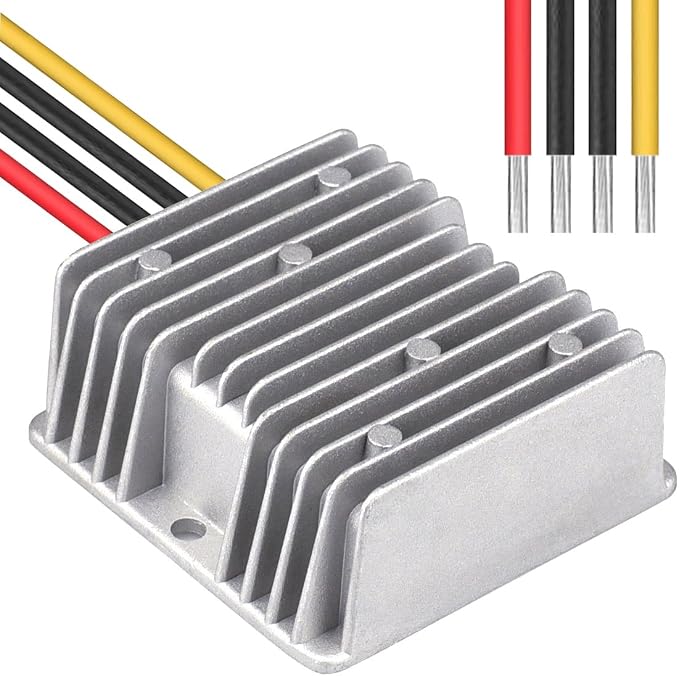 DC 8V-40V to 13.8V 10A Automatic Buck Boost Converter Step Down/Up Regulator Voltage Reducer Converter Waterproof Regulated DC Power Supply for Golf Cart Club Car LED Light