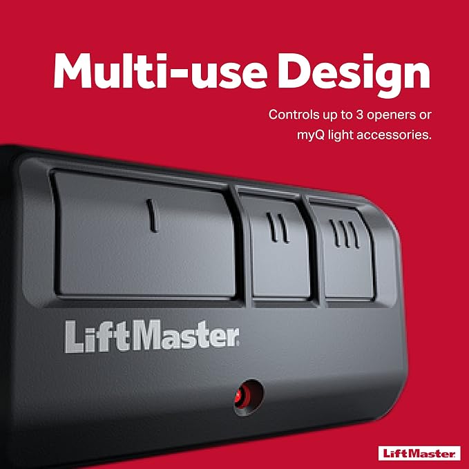 LiftMaster 893Max Security+ 2.0 3-Button Gate Operator Remote Control with Visor Clip - Pack of 3