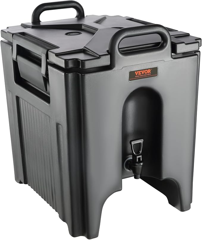 VEVOR Insulated Beverage Dispenser, 10 Gallon, Food-grade LL9450UP Hot and Cold Beverage Server, Thermal Drink Dispenser Cooler with 1.18 in PU Layer Two-Stage Faucet Handle, for Restaurant Drink Shop