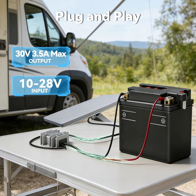 Starlink Mini 12V Adapter, Carsupro Starlink Mini 12V/24V to 30V 3.5A DC Step Up Converter Power Supply Boost Power Cord for Truck RV Marine No Voltage Drop