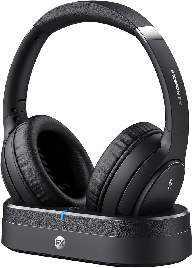 Wireless Headphones for TV, TV Headphones Wireless for Seniors with Charging Dock, 65H Playtime, No Audio Delay, HiFi Stereo Sound, Ideal Gift for Elderly & Parents