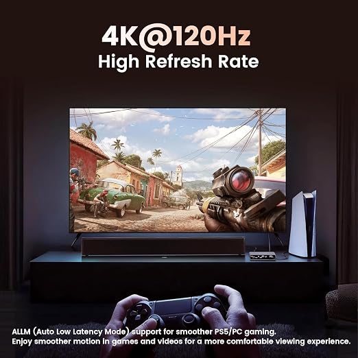 8K eARC HDMI Audio Extractor Converter, 4K@120Hz ARC HDMI Adapter to Optical/SPDIF RCA 3.5mm AUX Audio Adapter Converter Splitter Support LPCM 5.1/DTS/DSD for Laptop/TV Box/DVD/PS5/Soundbar/Speaker