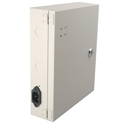 EVERSECU 18 Channel DC12V 10 Amp Reset Fuse CCTV DC Distributed Power Box with AC Plug and Lock for Security Cameras, DVRs, CCTV Power Supply