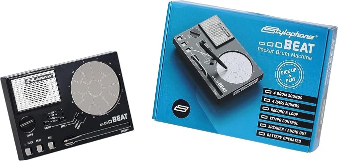 Stylophone Beat - Compact Stylus Drum Machine | 4 Drum Kits & 4 Bass Sounds | Rhythm Machine Beat Maker | Drum Loop Machine